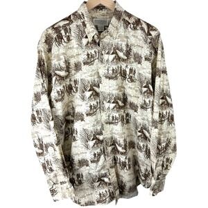 RARE VTG Banana Republic Safari Travel Clothing Co Shirt Mens Size M Settlers
